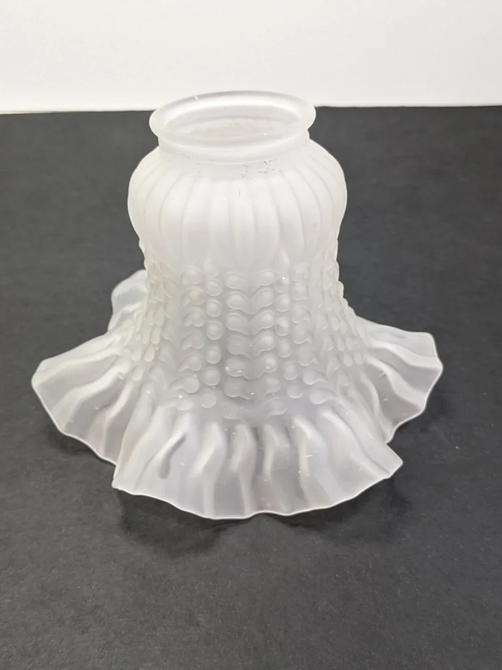 Frosted Glass Beaded Hobnail Tulip Light Shade Replacement Ruffled Edge
